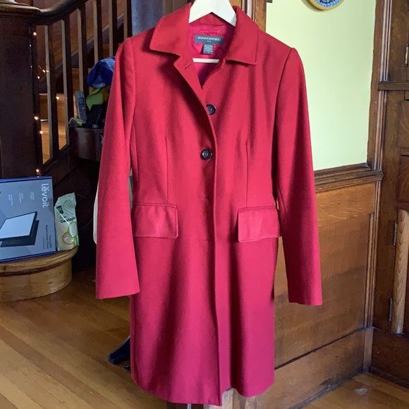 Banana Republic Jackets & Blazers - Banana Republic, long red wool coat, XS